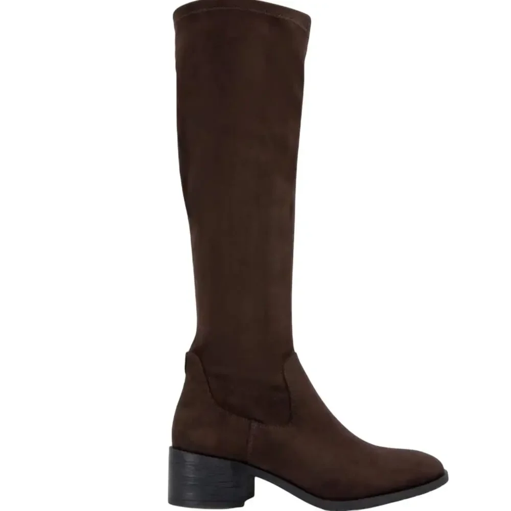 Kenneth Cole Women's Boots Knee-High Faux Suede Brown Size 8.5 NEW NIB